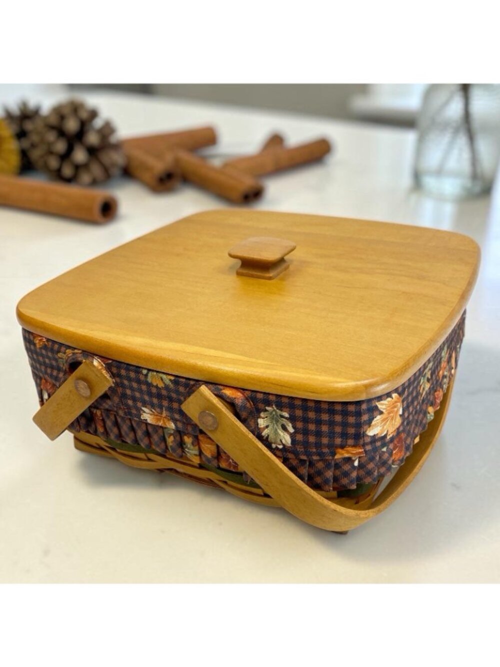 Longaberger Basket 1997 Shades of Autumn Bountiful Harvest Lid Liner Protector